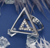 Кольцо "Геометрия", цвет серебро