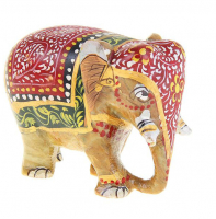 Фигурка "Слон" 12 см из камня с росписью