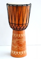 Барабан Джамбе 60 см с резьбой коричневый