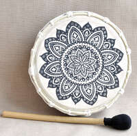 Бубен индейский 21 см роспись натуральная кожа