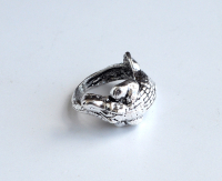 Кольцо "Крокодил", цвет серебро