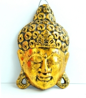 Маска "Будда" в золоте 20 см дерево